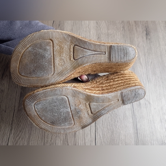 Burberry Brown Wedge Sandals - Picture 9 of 10